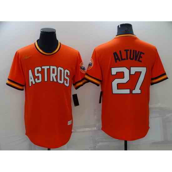 Men Houston Astros #27 Jose Altuve Orange Cool Base Stitched jersey->houston astros->MLB Jersey