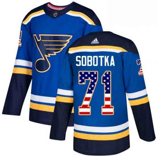 Mens Adidas St Louis Blues #71 Vladimir Sobotka Authentic Blue USA Flag Fashion NHL Jersey->st.louis blues->NHL Jersey