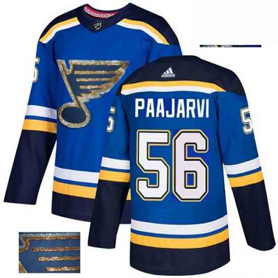 Mens Adidas St Louis Blues #56 Magnus Paajarvi Authentic Royal Blue Fashion Gold NHL Jersey->st.louis blues->NHL Jersey