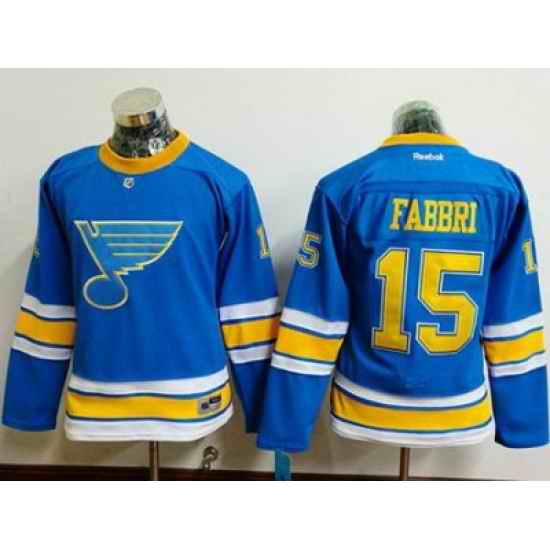 Blues #15 Robby Fabbri Light Blue 2017 Winter Classic Womens Stitched NHL Jersey->youth nhl jersey->Youth Jersey