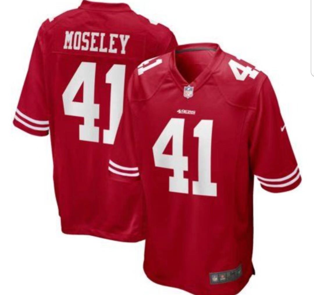 Men's San Francisco 49ers #41 Moseley Red Jersey->san francisco 49ers->NFL Jersey