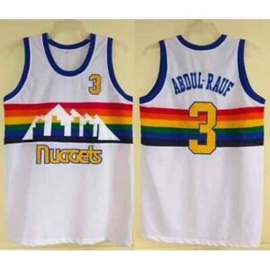 DENVER NUGGETS MAHMOUD ABDUL-RAUF ROAD CLASSICS BASKETBALL Jersey White->ohio state buckeyes->NCAA Jersey