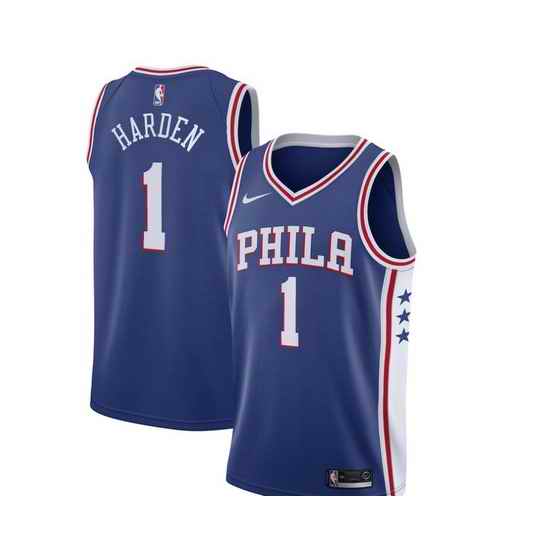 Men Philadelphia 76ers #1 James Harden Blue City edition Stitched jersey->los angeles lakers->NBA Jersey