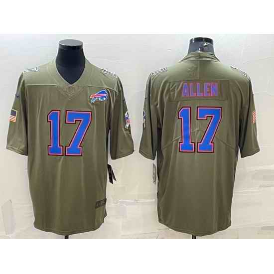 Men Buffalo Bills #17 Josh Allen Olive Salute To Service Limited Stitched Jersey->arizona cardinals->NFL Jersey
