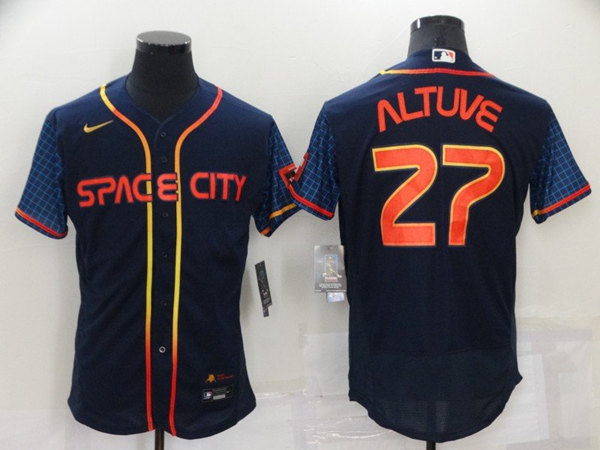 Men's Houston Astros #27 Jose Altuve 2022 Navy City Connect Flex Base Stitched Baseball Jersey->kansas city royals->MLB Jersey