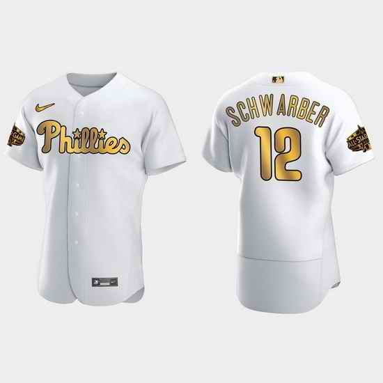 Men Philadelphia Phillies Kyle Schwarber 2022 Mlb All Star Game White Gold Men Jersey->2022 all star->MLB Jersey