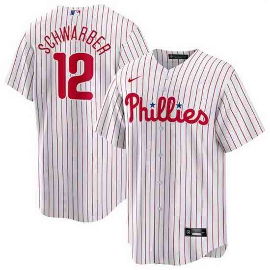 Men Philadelphia Phillies #12 Kyle Schwarber White Cool Base Stitched jersey->philadelphia phillies->MLB Jersey