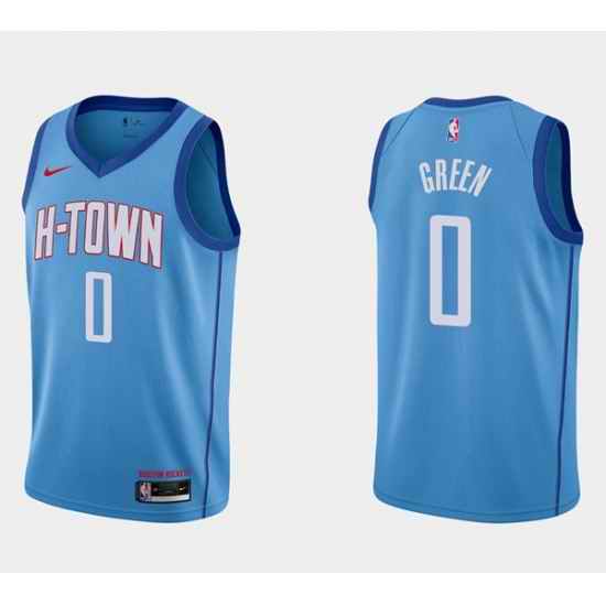 Men Houston Rockets #0 Jalen Green City Edition Blue Stitched Basketball Jersey->houston rockets->NBA Jersey