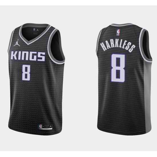 Men Sacramento Kings #8 Maurice Harkless Swingman Black Statement Edition Stitched Jersey->sacramento kings->NBA Jersey