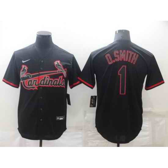 Men St Louis Cardinals #1 Ozzie Smith Black Shadow Cool Base Stitched jersey->tampa bay rays->MLB Jersey
