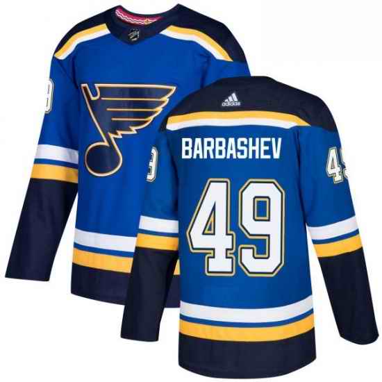 Mens Adidas St Louis Blues #49 Ivan Barbashev Authentic Royal Blue Home NHL Jersey->st.louis blues->NHL Jersey