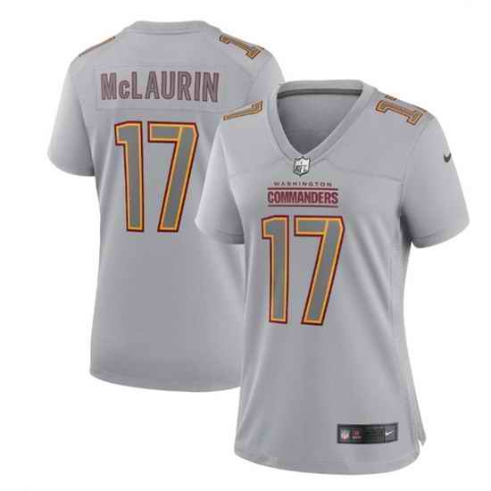 Women Washington Commanders #17 Terry McLaurin Grey Atmosphere Fashion Stitched Game Jersey->women nfl jersey->Women Jersey