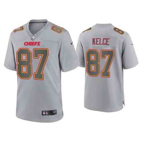 Men Kansas City Chiefs #87 Travis KelceGrey Atmosphere Fashion Stitched Game Jersey->kansas city chiefs->NFL Jersey