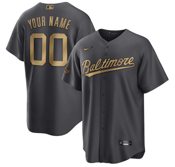 Men's Baltimore Orioles Active Player Custom Charcoal 2022 All-Star Cool Base Stitched Baseball Jersey->baltimore orioles->MLB Jersey