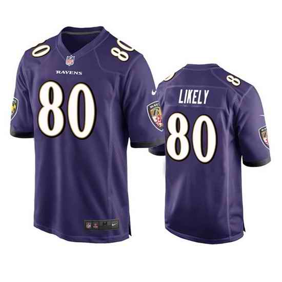 Men Baltimore Ravens #80 Isaiah Likely Purple Game Jersey->buffalo bills->NFL Jersey