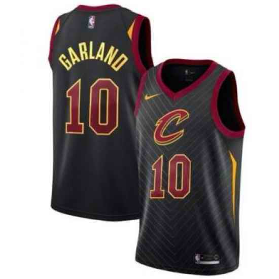 Mens Cleveland Cavaliers #10 Darius Garland Authentic Black Basketball Jersey Statement Edition->ohio state buckeyes->NCAA Jersey