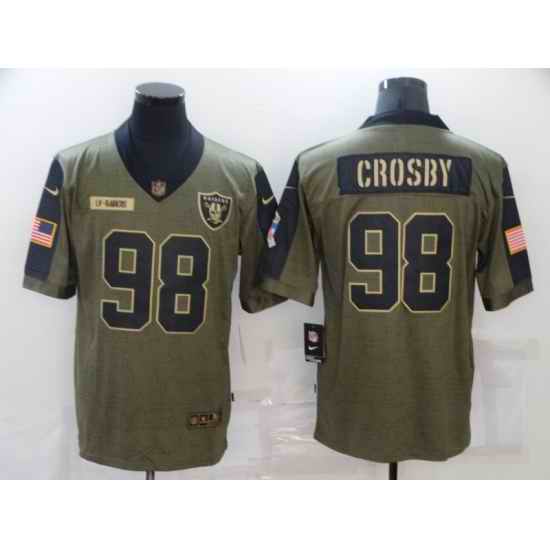 Men's Oakland Raiders #98 Maxx Crosby Nike Olive 2021 Salute To Service Limited Jersey->philadelphia eagles->NFL Jersey