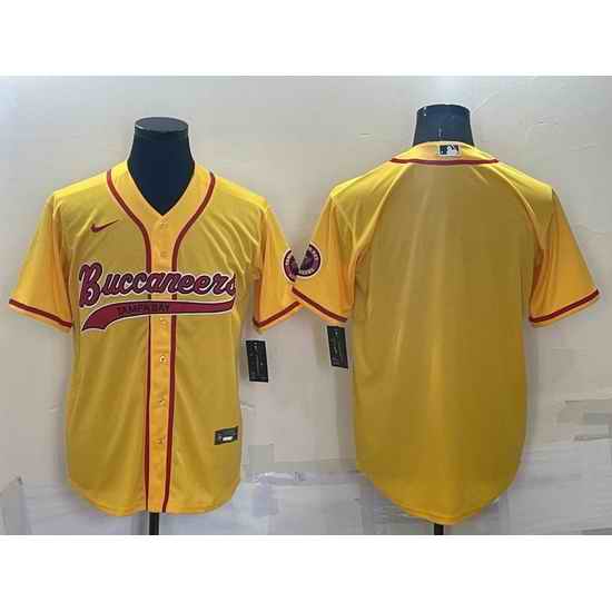 Men Tampa Bay Buccaneers Blank Yellow Cool Base Stitched Baseball Jersey->new york jets->NFL Jersey