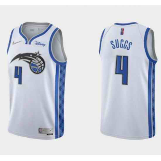 Men Orlando Magic #4 Jalen Suggs White Earned Edition Stitched Swingman Jersey->orlando magic->NBA Jersey