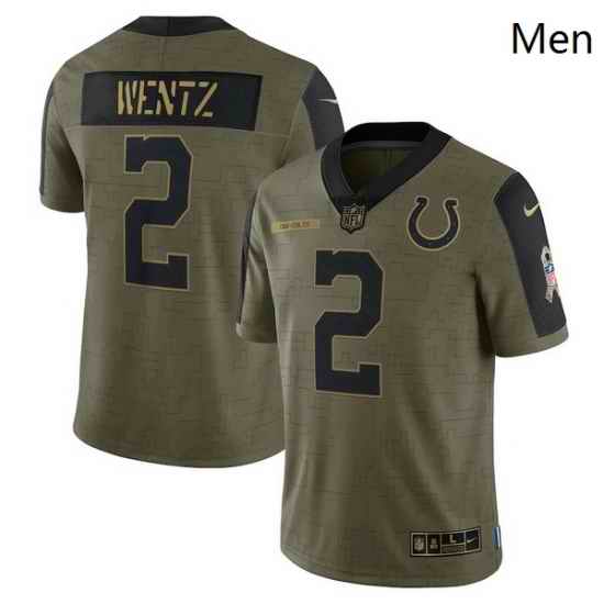 Men's Indianapolis Colts Carson Wentz Nike Olive 2021 Salute To Service Limited Player Jersey->green bay packers->NFL Jersey