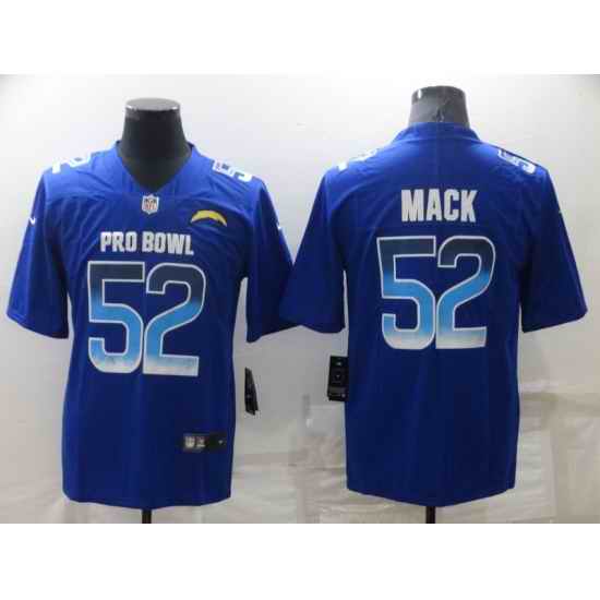 Men's Los Angeles Chargers #52 Khalil Mack Royal Pro Bowl Stitched Jersey->miami dolphins->NFL Jersey