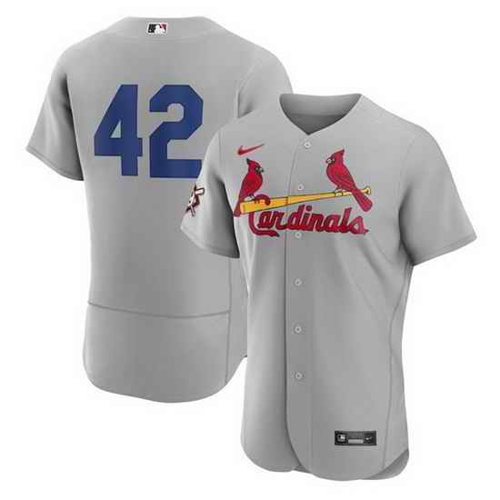 Men St Louis Cardinals #42 Jackie Robinson Grey Flex Base Stitched jersey->tampa bay rays->MLB Jersey
