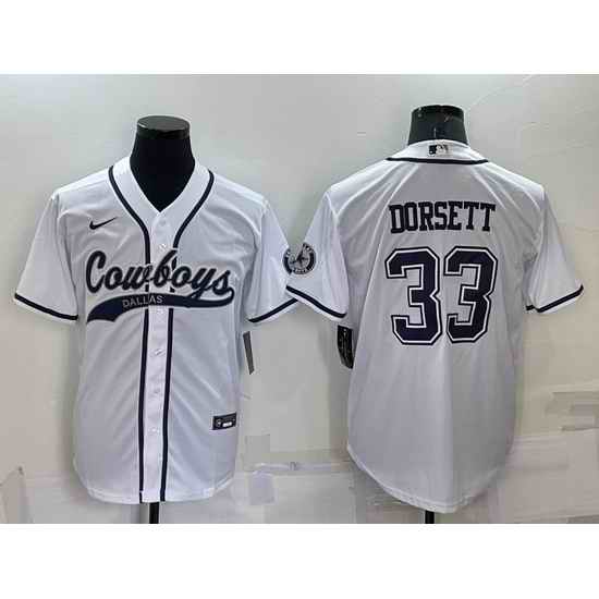Men Dallas Cowboys #33 Tony Dorsett White Cool Base Stitched Baseball Jersey->dallas cowboys->NFL Jersey