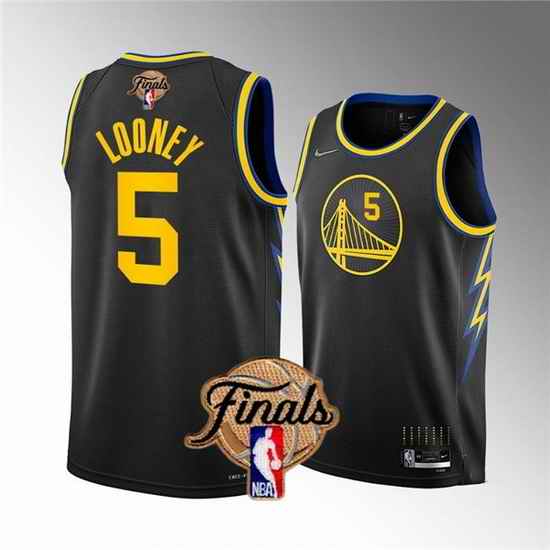 Men Golden State Warriors #5 Kevon Looney 2022 Black NBA Finals Stitched Jersey->golden state warriors->NBA Jersey