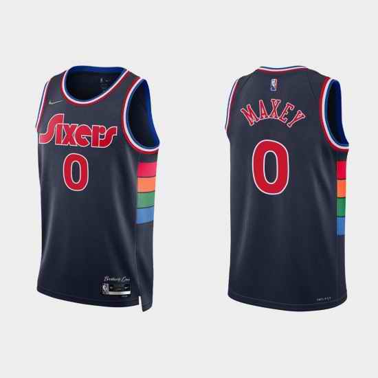 Men's Philadelphia 76ers Sixers #0 Tyrese Maxey City Edition Jersey->houston rockets->NBA Jersey