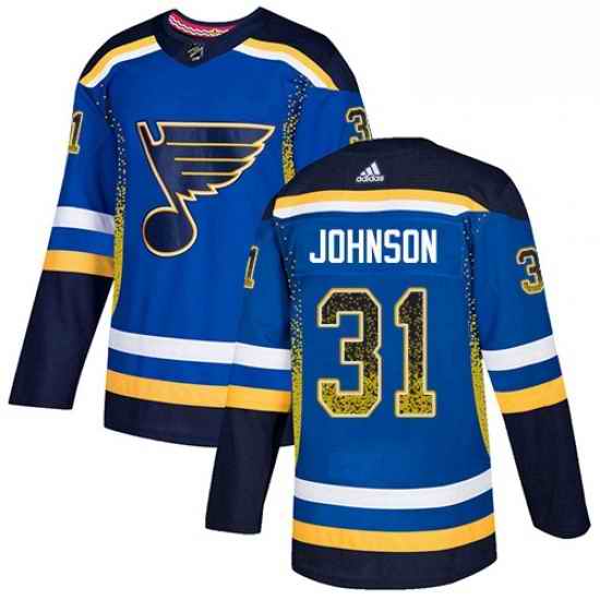 Mens Adidas St Louis Blues #31 Chad Johnson Authentic Blue Drift Fashion NHL Jersey->st.louis blues->NHL Jersey