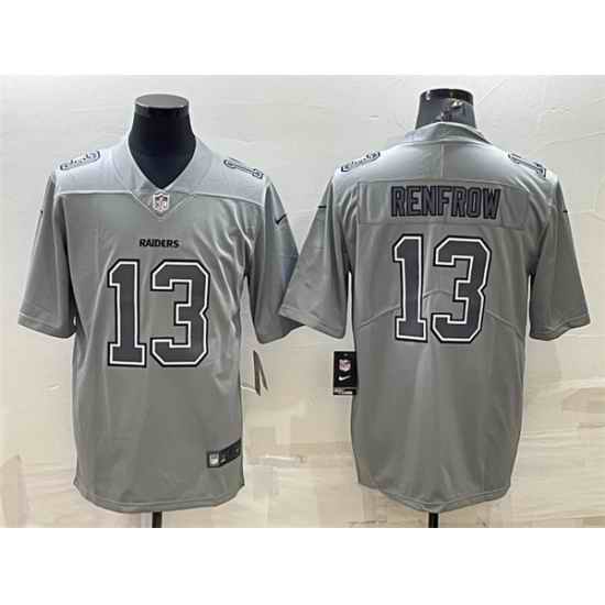 Men Las Vegas Raiders #13 Hunter Renfrow Grey Atmosphere Fashion Stitched Jersey->las vegas raiders->NFL Jersey