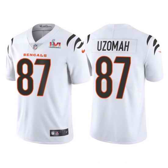 Men Cincinnati Bengals #87 C J Uzomah 2022 White Super Bowl LVI Vapor Limited Stitched Jersey->cincinnati bengals->NFL Jersey