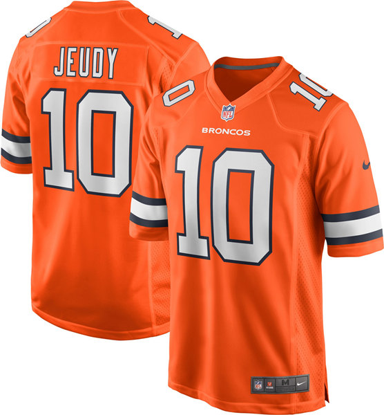 Men's Denver Broncos #10 Jerry Jeudy Orange Game Stitched Jersey->chicago bears->NFL Jersey