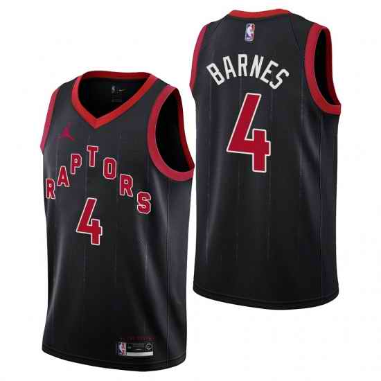 Men's Toronto Raptors #4 Scottie Barnes Statement Edition Black Jersey->new york knicks->NBA Jersey