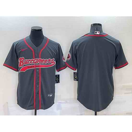 Men Tampa Bay Buccaneers Blank Charcoal Cool Base Stitched Baseball Jersey->tampa bay buccaneers->NFL Jersey