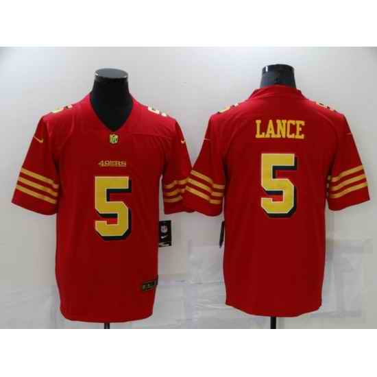 Men's San Francisco 49ers #5 Trey Lance Red Gold Untouchable Limited Jersey->san francisco 49ers->NFL Jersey