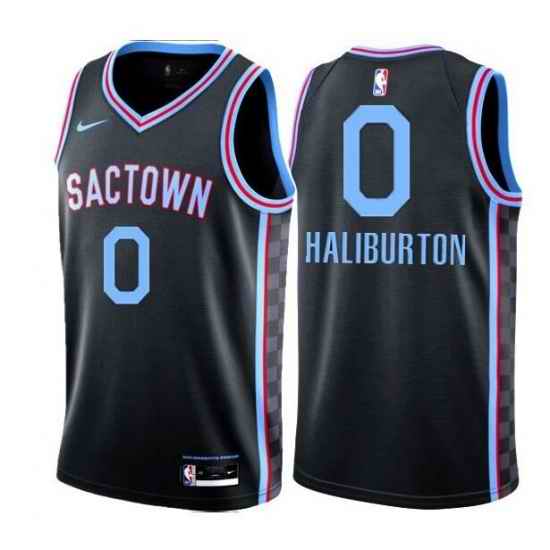 Men Sacramento Kings Tyrese Haliburton #0 Black NBA Jersey->youth nba jersey->Youth Jersey