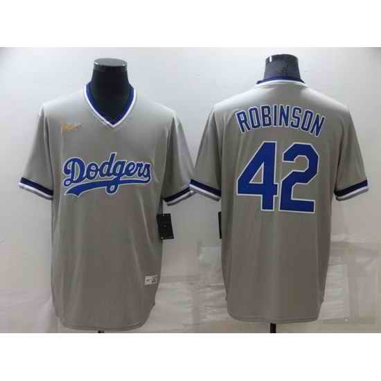 Men Los Angeles Dodgers #42 Jackie Robinson Grey Stitched Baseball jersey->los angeles dodgers->MLB Jersey