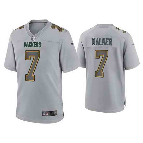 Men Green Bay Packers #7 Quay Walker Gray Atmosphere Fashion Stitched Game Jersey->denver broncos->NFL Jersey