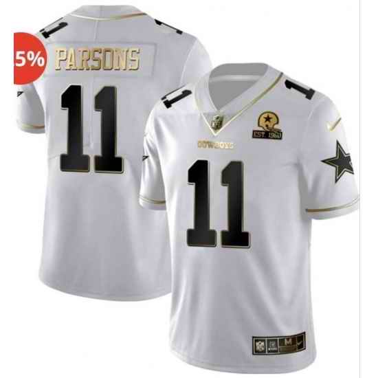 Youth Cowboys #11 Micah Parsons White Gold 100th Season Vapor Untouchable Limited Jersey->women nfl jersey->Women Jersey