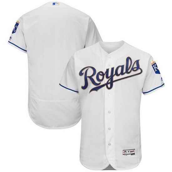 Men Kansas City Royals Blank White Gold Flex Base Stitched jersey->los angeles angels->MLB Jersey