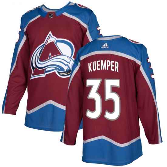 Mens Adidas Colorado Avalanche #35 Darcy Kuemper Burgundy Home Authentic Stitched NHL Jersey->women nhl jersey->Women Jersey
