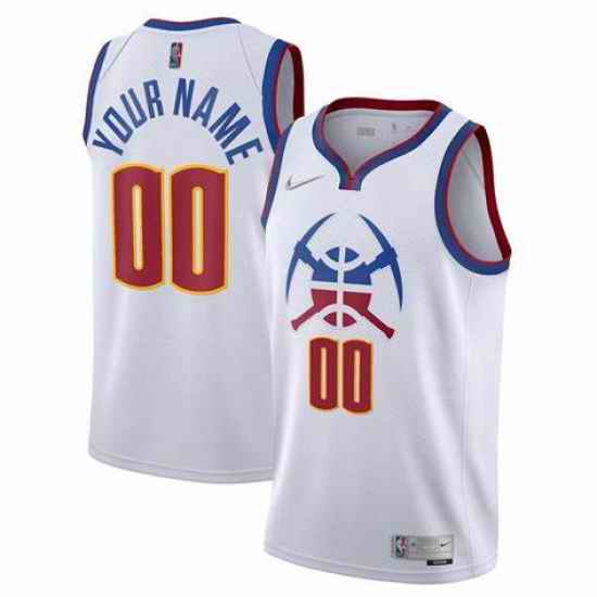 Men Women Youth Toddler Denver Nuggets White Custom Nike NBA Stitched Jersey->customized nba jersey->Custom Jersey
