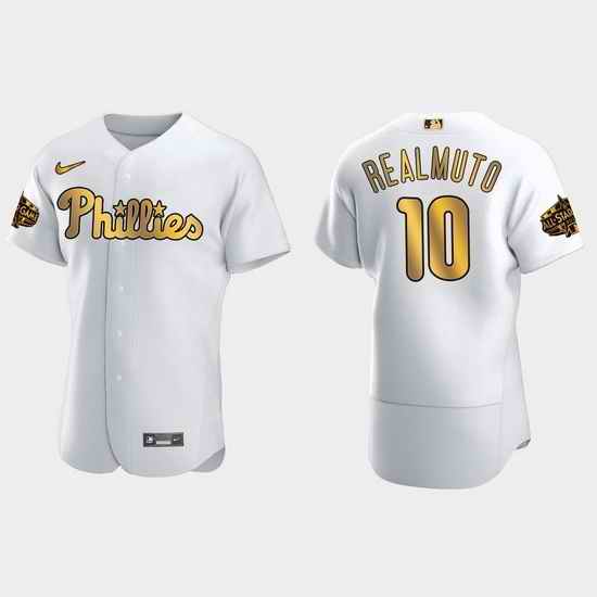 Men Philadelphia Phillies J.T. Realmuto 2022 Mlb All Star Game White Gold Men Jersey->2022 all star->MLB Jersey