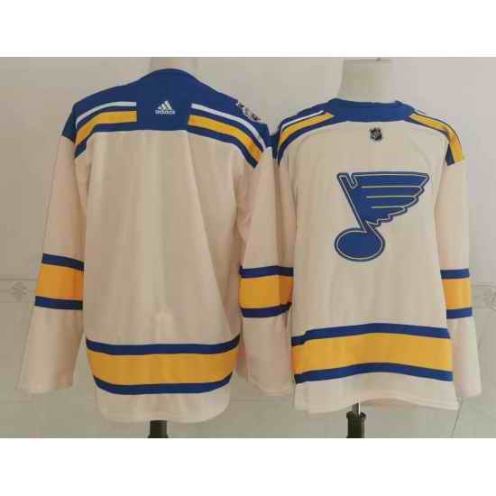 Men St Louis Blues Blank Cream 2022 Winter Classic Authentic Jersey->anaheim ducks->NHL Jersey