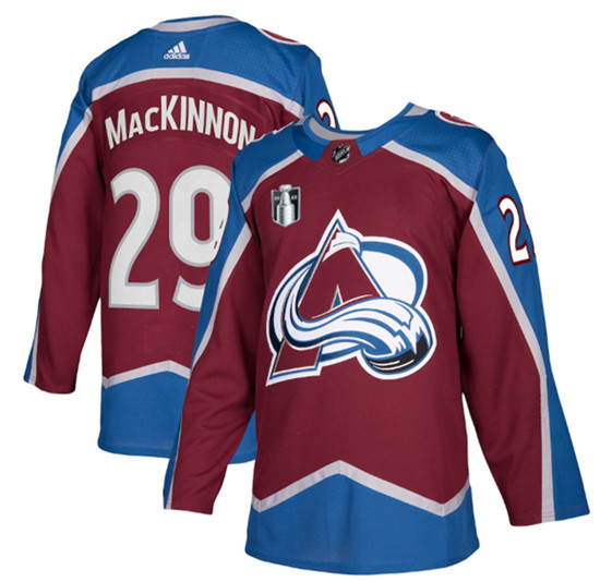 Men's Colorado Avalanche #29 Nathan MacKinnon 2022 Burgundy Stanley Cup Final Patch Stitched Jersey->colorado avalanche->NHL Jersey