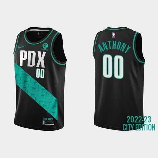 Men Portland Trail Blazers #00 Carmelo Anthony 2022 #23 Black City Edition Stitched Basketball Jersey->phoenix suns->NBA Jersey