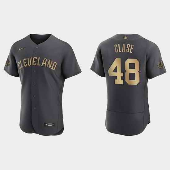 Men Emmanuel Clase Guardians 2022 Mlb All Star Game Authentic Charcoal Jersey->2022 all star->MLB Jersey