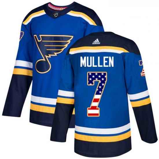 Youth Adidas St Louis Blues #7 Joe Mullen Authentic Blue USA Flag Fashion NHL Jersey->youth nhl jersey->Youth Jersey
