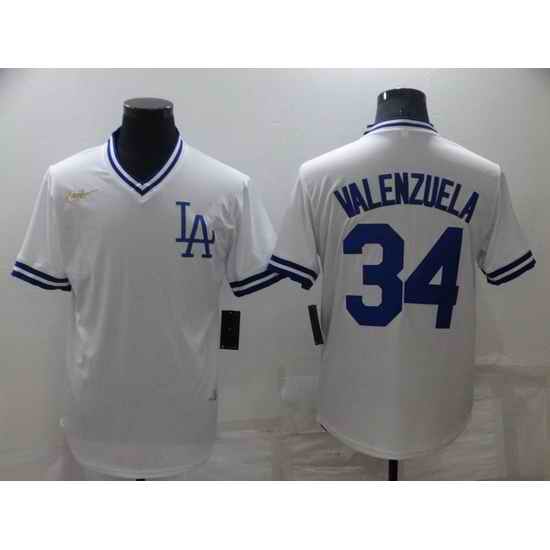 Men Los Angeles Dodgers #34 Toro Valenzuela White Stitched Baseball jersey->los angeles dodgers->MLB Jersey